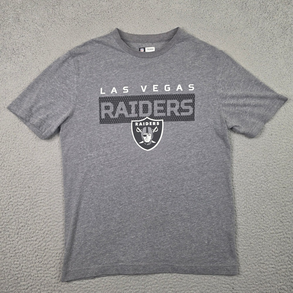 Las Vegas Raiders Mens Medium Gray‎ Graphic T-Shirt NFL Team Apparel Heathered
